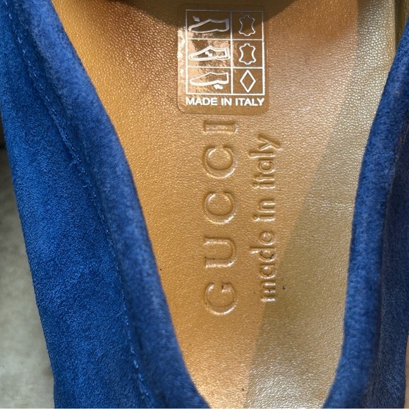 Gucci Men's Vibrant Blue Suede Loafers - Picture 7 of 8